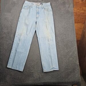 Vtg Anchor Blue Wide Leg Jeans 36x32 Light Wash 90s Y2K Skater